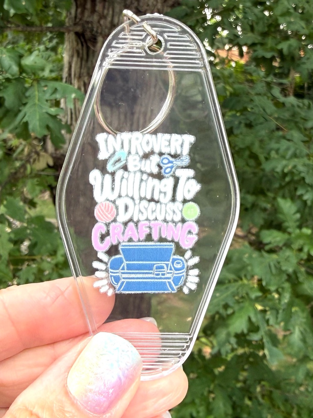 Vintage style motel key 3.5 keychain humorous craft-themed gift idea